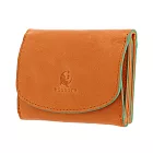 Kissora Tokyo|義大利皮革 迷你口袋型卡片零錢包 橘色