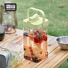 【日本霜山】按壓式戶外用大容量冷水壺(附濾嘴)-3.5L- 香草綠