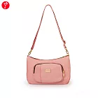 satana - Soldier 三層拉鍊斜背包- 霧櫻粉