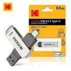 【Kodak 柯達】K273 USB 3.2/Type-C 2合1金屬高速隨身碟-64GB