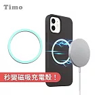 【Timo】安卓蘋果皆可用 磁吸充電貼片 引磁圈 Magsafe適用 強磁貼片 薄荷綠(2入)