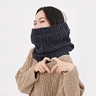 好我_Lulu麻花抓毛絨保暖脖圍 FREE 深藍